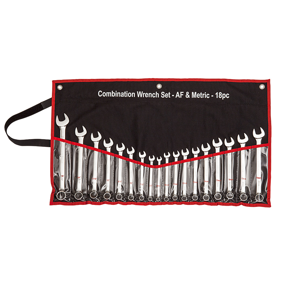 18 Piece Metric/Imperial Combination Spanner Set Nuke Tools